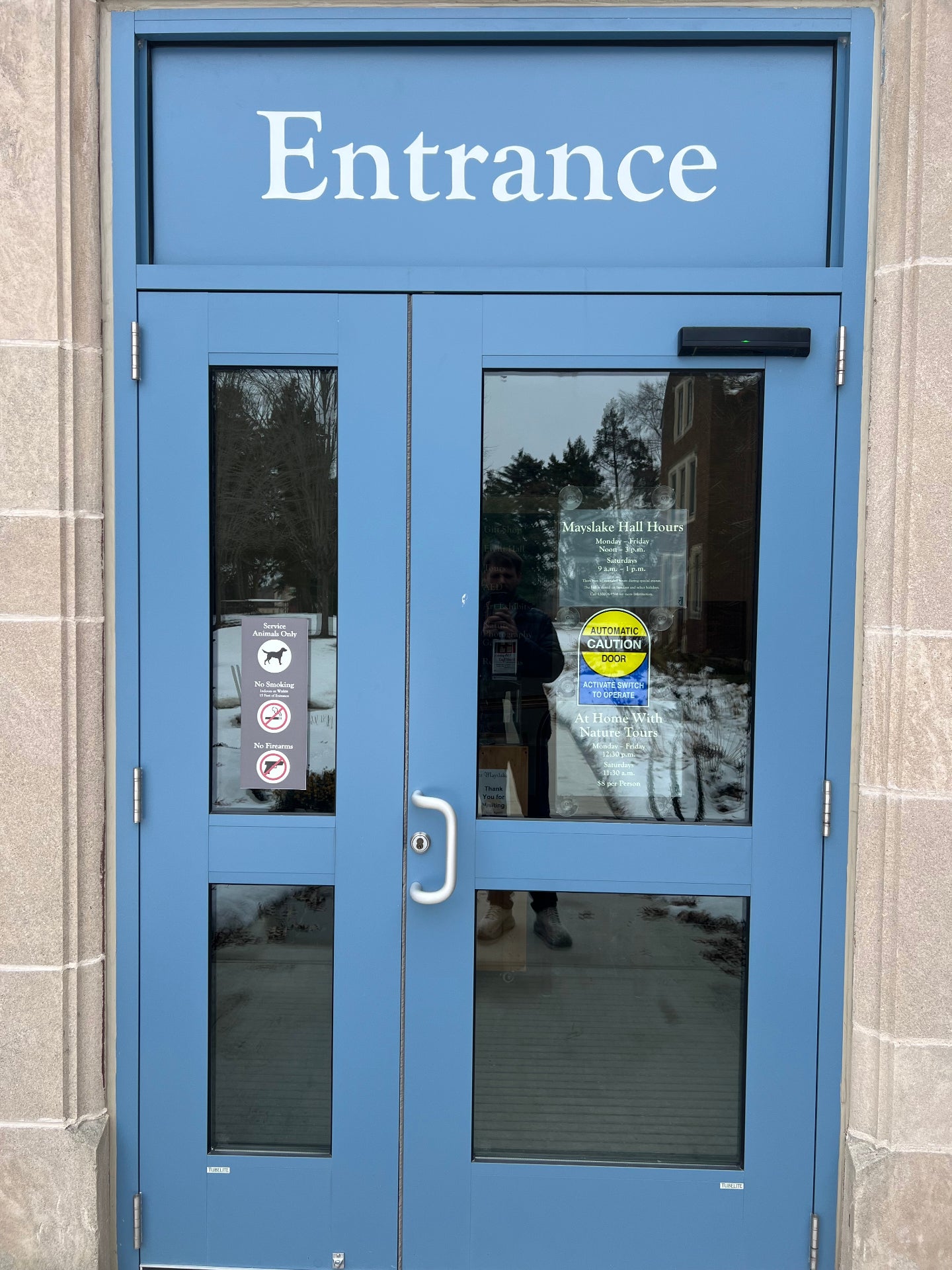Low-E glass commercial entrance — Mayslake project by Chicago Glass Company