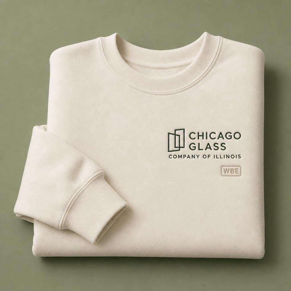 Chicago Glass Company of Illinois branded crewneck sweatshirt
