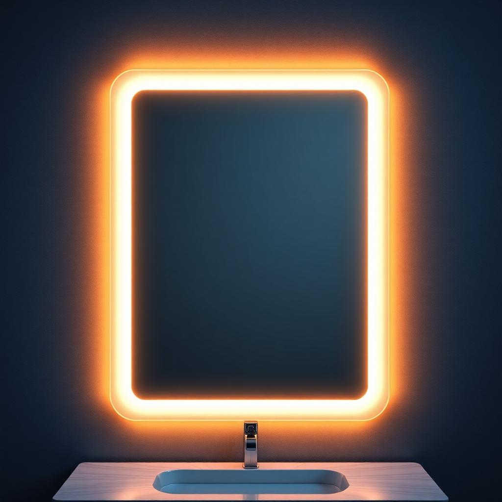 Backlit LED vanity mirror